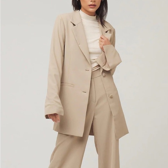 Zahraa The Label Jackets & Blazers - Zahraa The Label: Carolina Tie Waist Blazer - taupe - size XL - NWT